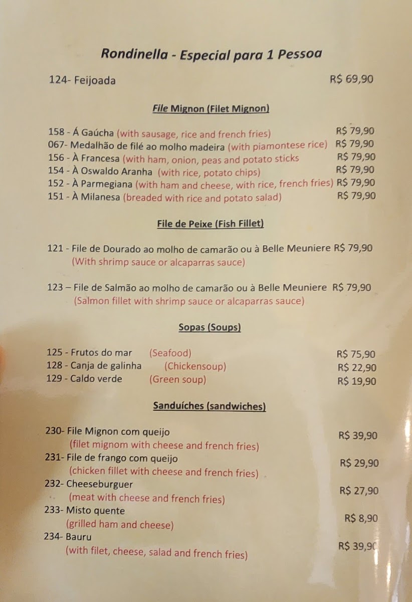 Rondinella Menu - Image 2